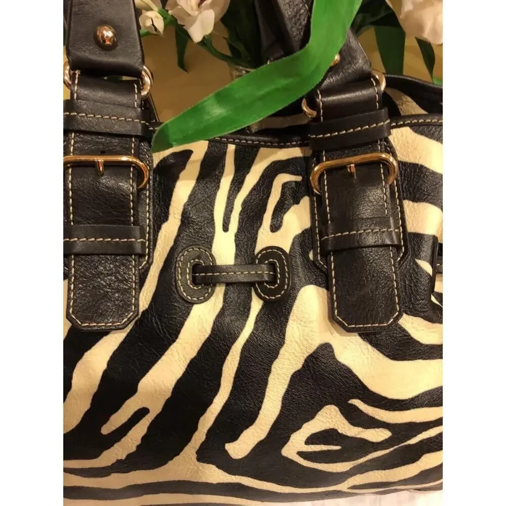 Dooney and Bourke ZEBRA CHIARA DRAWSTRING TOTE BAG PURSE (500